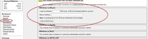How to withdraw Bitcoins